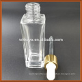 Botella de aceite esencial de vidrio cuadrado de 40 ml con gotero